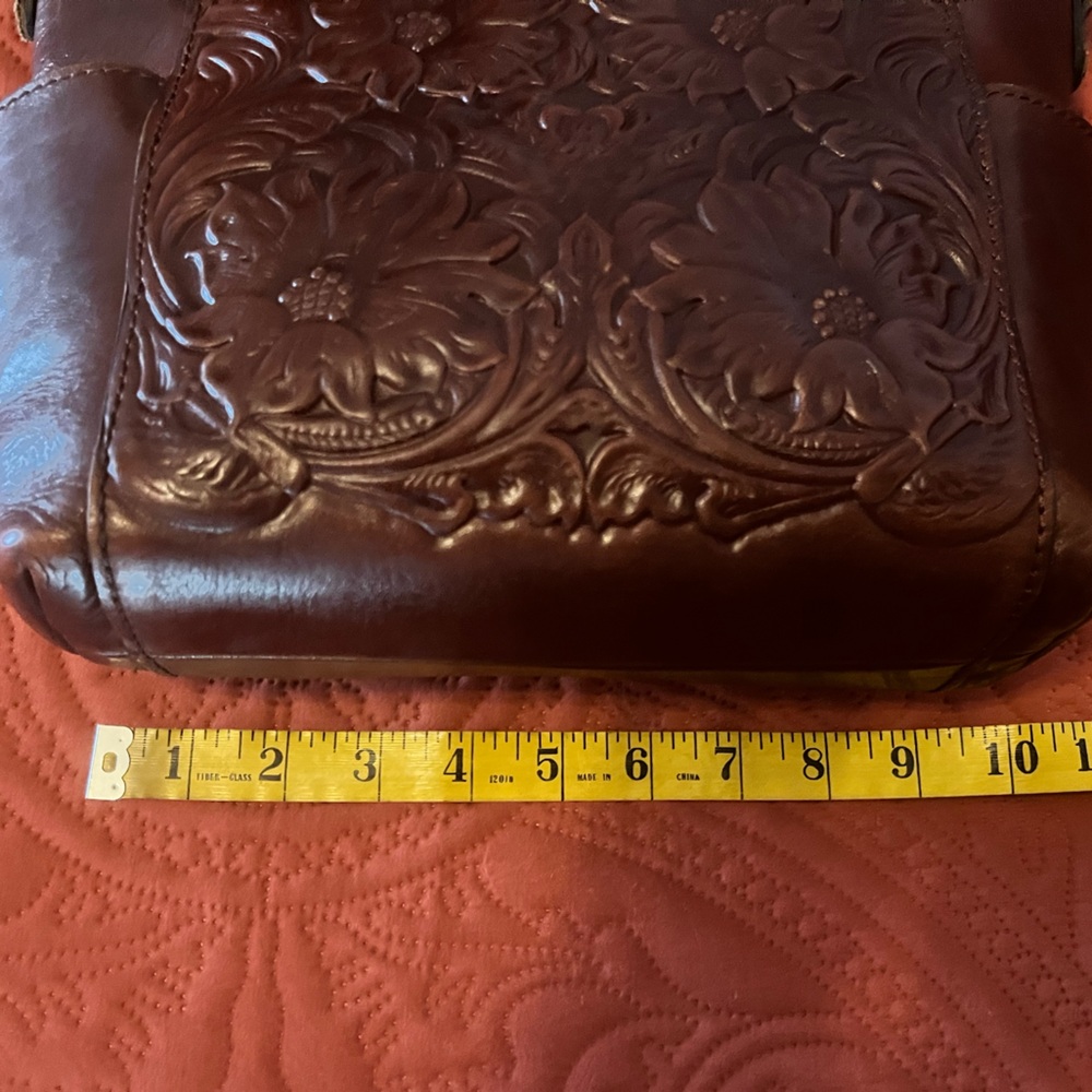 Patricia Nash Aveley British Brown Western Tooled Leather Crossbody Shoulder Bag - Picture 9 of 16